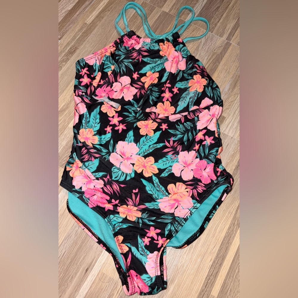 Floral Print Little Girls Size 6-6x Swimsuit